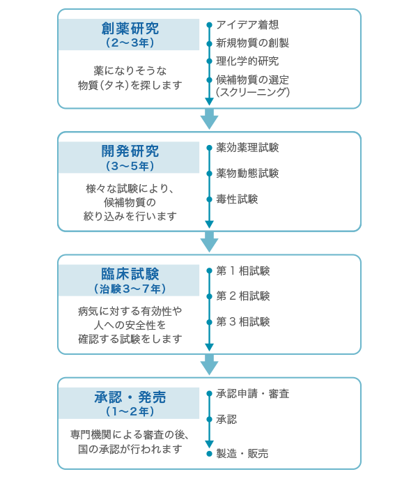 新薬開発のプロセスと期間