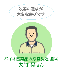 改善の達成が大きな喜びです／バイオ医薬品の原薬製造担当・大竹晃さん