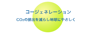 コージェネレーション／CO2の排出を減らし地球にやさしく